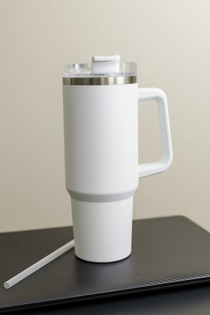 Insulated Travel Mug with Handle | 40oz Stainless Steel Tumbler with Lid
