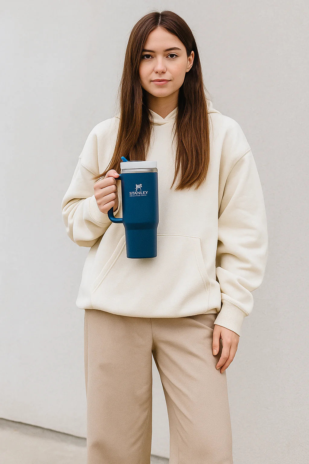 Stanley Classic Navy Stainless Steel Travel Tumbler with Handle – 40oz