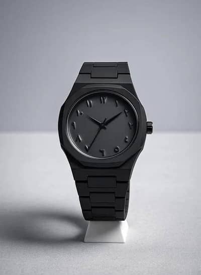 Elegant Men’s Black Accessory Set – Watch, Cufflinks & Ring