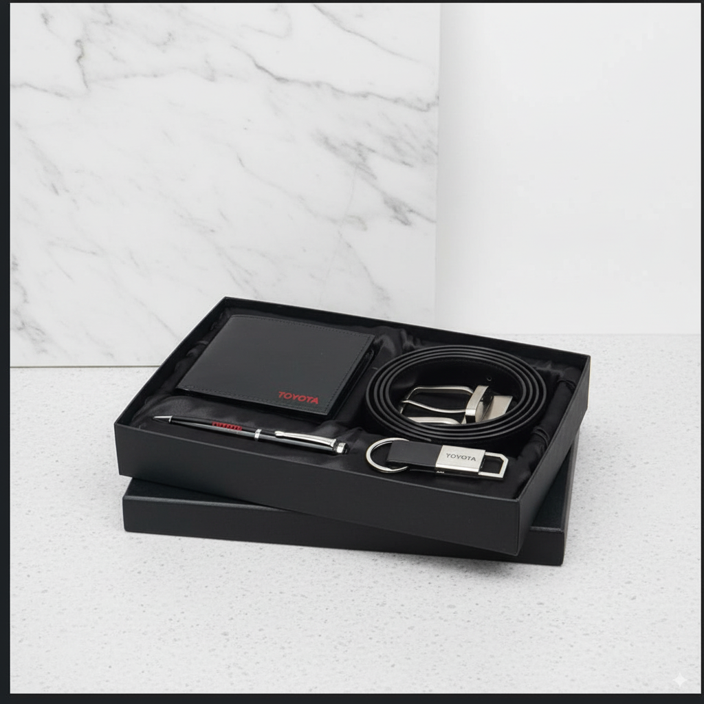 Premium Gift Set for Men – Wallet, Belt, Pen & Keychain