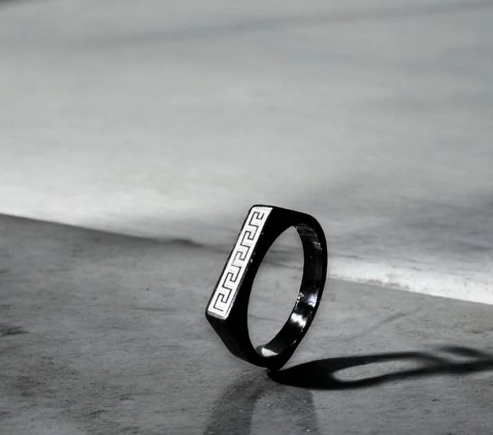 Men’s Black Jewelry Set | Stainless Steel Bracelet & Rings (3-Piece Set)