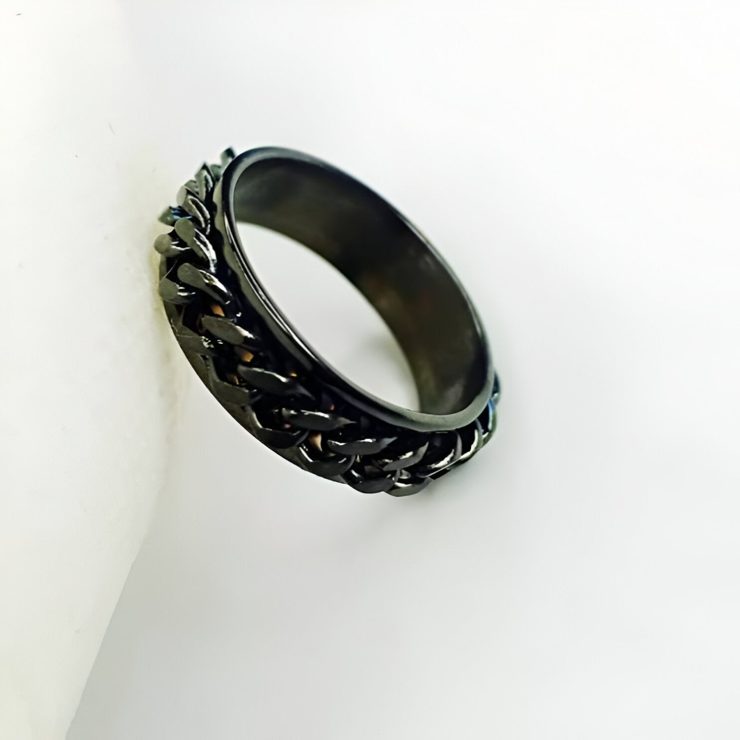 Men’s Black Jewelry Set | Stainless Steel Bracelet & Rings (3-Piece Set)