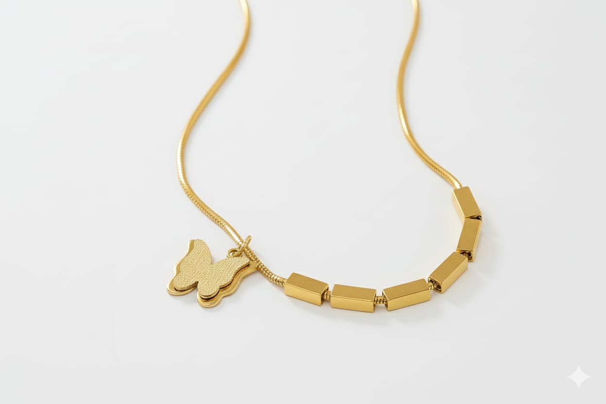 Elegant Gold Butterfly Pendant Necklace